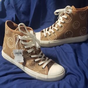American Eagle Outfitters Tan High-Top Sneakers